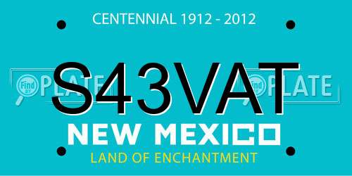 S43VAT New Mexico License Plate