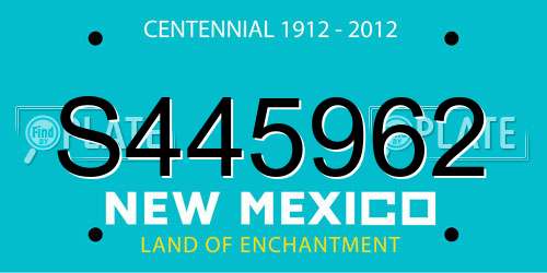 S445962 New Mexico License Plate