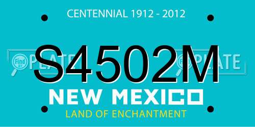 S4502M New Mexico License Plate