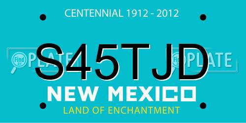 S45TJD New Mexico License Plate