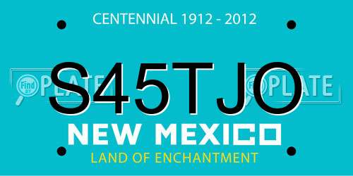 S45TJO New Mexico License Plate