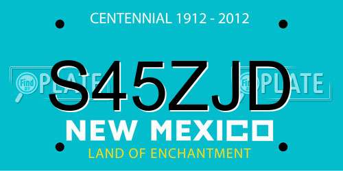 S45ZJD New Mexico License Plate