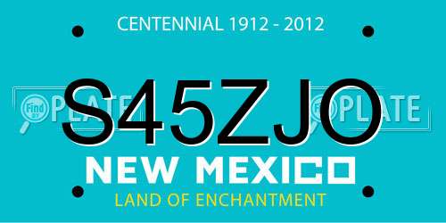 S45ZJO New Mexico License Plate
