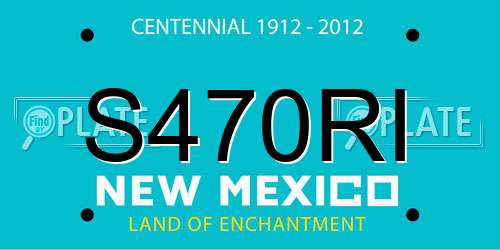 S470RI New Mexico License Plate