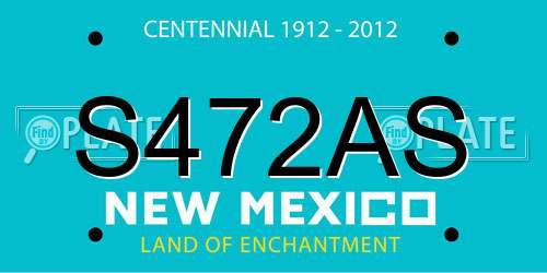 S472AS New Mexico License Plate