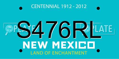 S476RL New Mexico License Plate