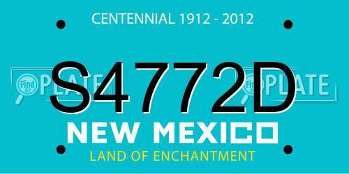 S4772D New Mexico License Plate