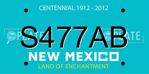 S477AB New Mexico License Plate