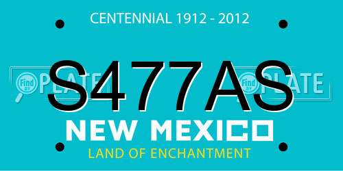 S477AS New Mexico License Plate