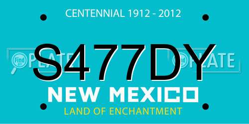 S477DY New Mexico License Plate