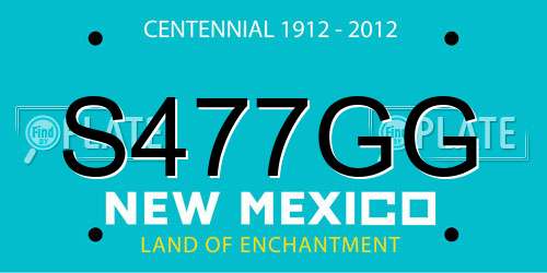 S477GG New Mexico License Plate