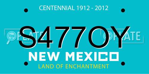 S477OY New Mexico License Plate