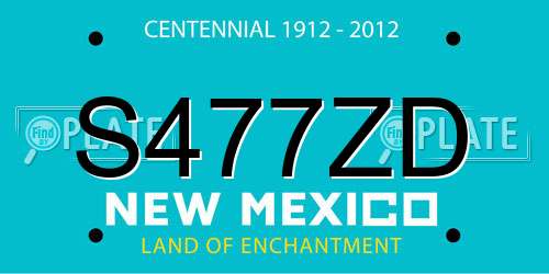 S477ZD New Mexico License Plate