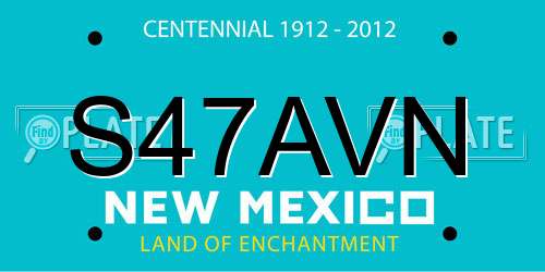S47AVN New Mexico License Plate