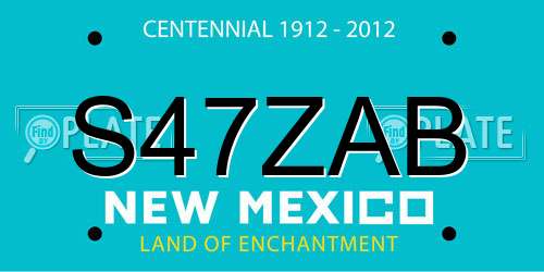 S47ZAB New Mexico License Plate