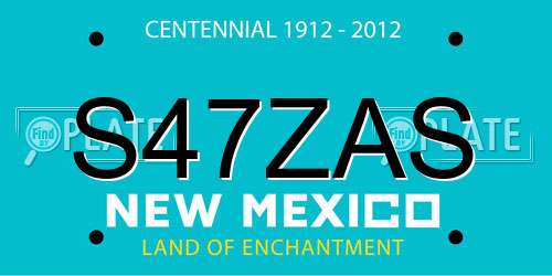 S47ZAS New Mexico License Plate