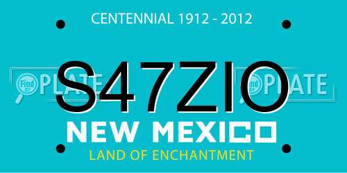 S47ZIO New Mexico License Plate