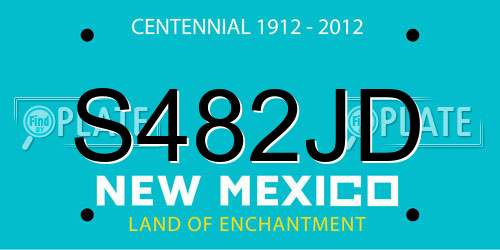 S482JD New Mexico License Plate