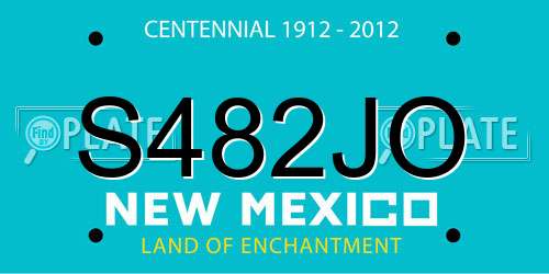 S482JO New Mexico License Plate
