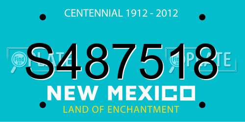 S487518 New Mexico License Plate