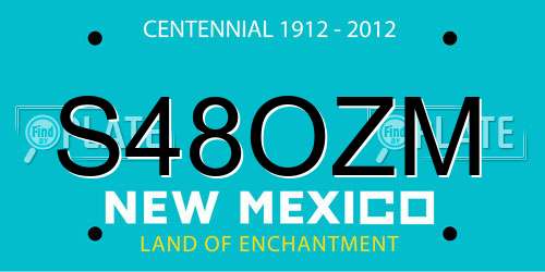S48OZM New Mexico License Plate
