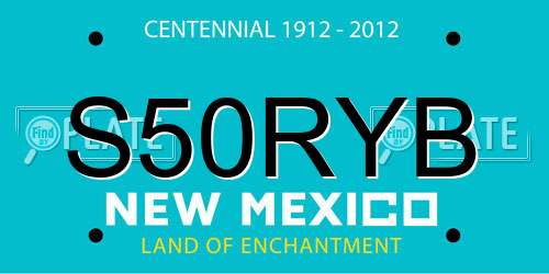 S50RYB New Mexico License Plate