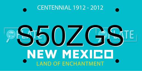 S50ZGS New Mexico License Plate