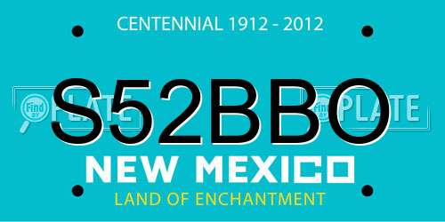 S52BBO New Mexico License Plate