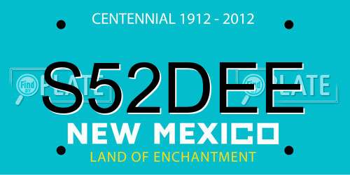 S52DEE New Mexico License Plate