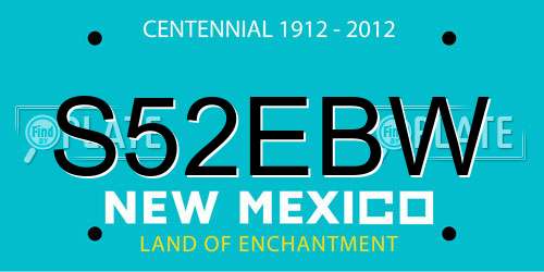 S52EBW New Mexico License Plate