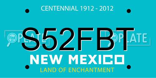 S52FBT New Mexico License Plate