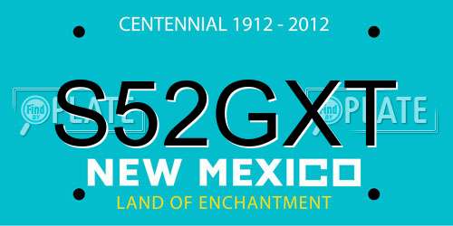 S52GXT New Mexico License Plate
