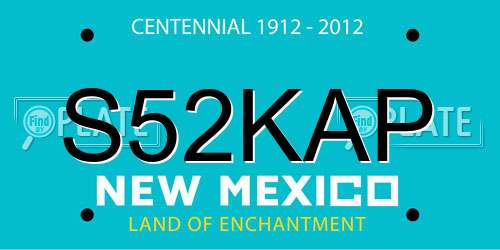 S52KAP New Mexico License Plate