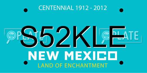 S52KLE New Mexico License Plate