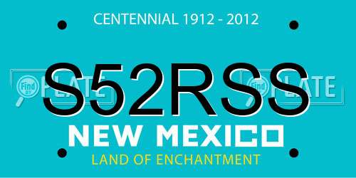 S52RSS New Mexico License Plate