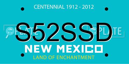 S52SSD New Mexico License Plate