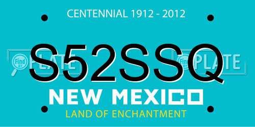 S52SSQ New Mexico License Plate
