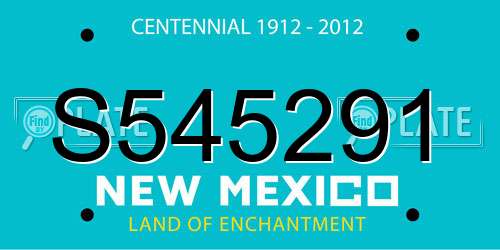S545291 New Mexico License Plate