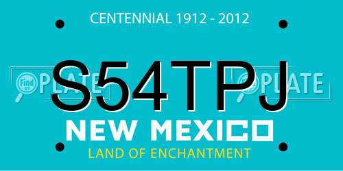 S54TPJ New Mexico License Plate