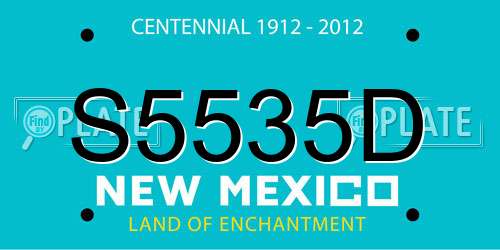 S5535D New Mexico License Plate
