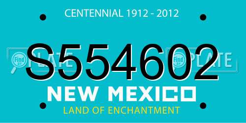 S554602 New Mexico License Plate