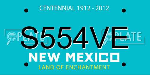 S554VE New Mexico License Plate