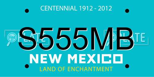 S555MB New Mexico License Plate