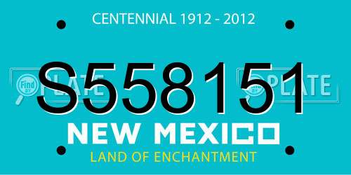 S558151 New Mexico License Plate