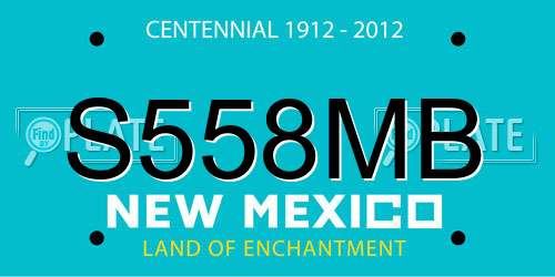 S558MB New Mexico License Plate