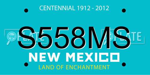 S558MS New Mexico License Plate