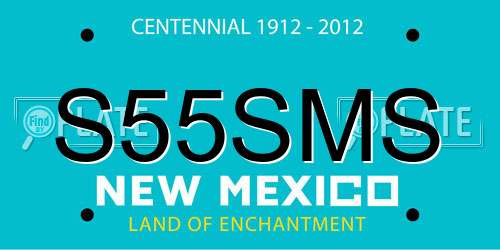 S55SMS New Mexico License Plate