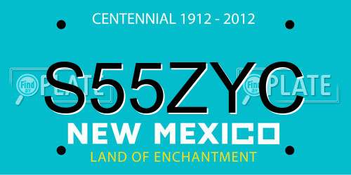 S55ZYC New Mexico License Plate