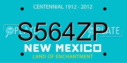 S564ZP New Mexico License Plate
