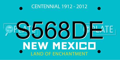 S568DE New Mexico License Plate